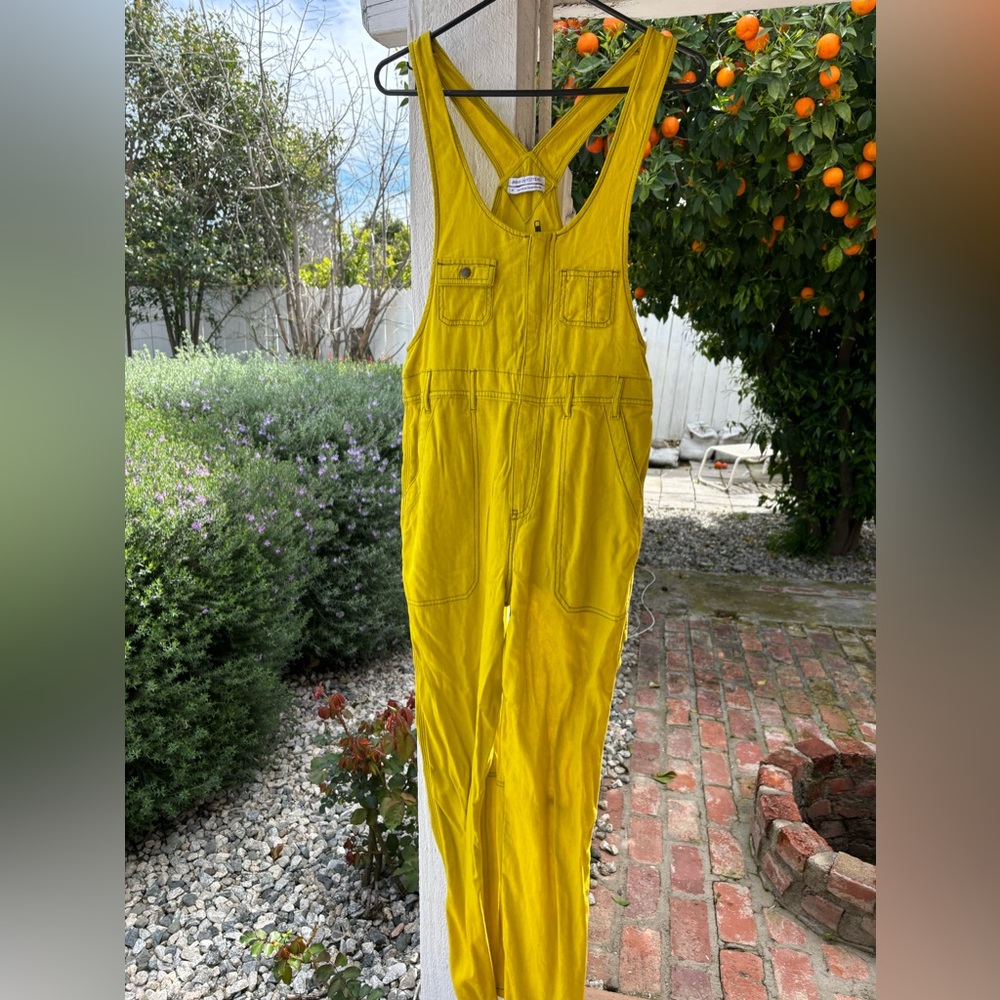 urban outfitters funky fun yellow trendy coveralls overalls festival summer
